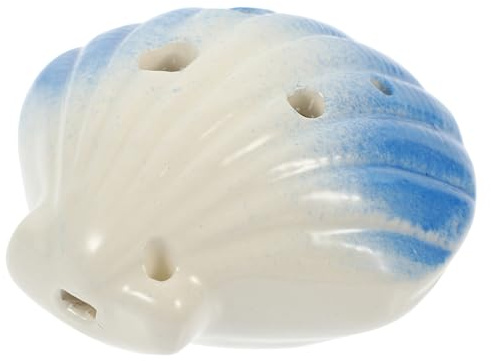 Muschelförmige 6-loch Okarina aus Keramik, Blau, Tragbar | 6 Tonlöcher, C-stimmung, für Kinder, Cartoonhafte Form, Kompaktes Spielzeug