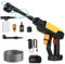 Akku Hochdruckreiniger, 21V 70Bar Mobiler Hochdruckreiniger mit 15000mAh*2 Batterie, 6-in-1-Düsen, 5m Schlauch, Tragbarer Hochdruckreiniger für Auto, Terrasse, Fenster, Rasen (15000mAh/B)
