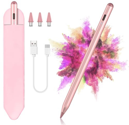 Stylus Pen Tablet Android, KBCASE Penna per Tablet Compatibile Samsung/iPhone/Lenovo/Xiaomi/Huawei/Android Touch Screen, Stylus Pencil with Sensibile all'Inclinazione con 3 Punte