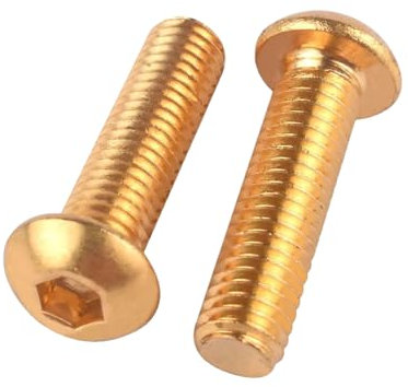 Vis À Tête Ronde En Laiton M2 M2.5 M3 M4 M5 M6 M8 Boulons À Tête Ronde À Six Pans Creux 30mm M4 10pcs