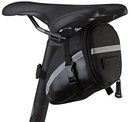 Zercart Bicycle Saddle Bag, Black Waterproof Cycling Saddle Bag Bicycle Bike Bag Storage Bags Under Seat Bicycle Seat Pack Bag Cycling Supplies