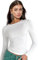 Women Basic Tops, Long Sleeve Crewneck Slim Base Layer Fit Y2K T Shirts, Fashion Going Out Crop Clothes for Ladies Girls White