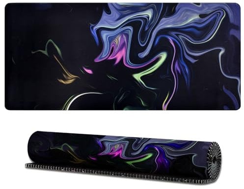 Gaming Mouse Pad XXL 900 x 400 mm Waterproof Mousepad Artistic Curve Desk Mat Non-Slip Improves Precision Large Non-Slip Mouse Mat for PC, MacBook, Laptop