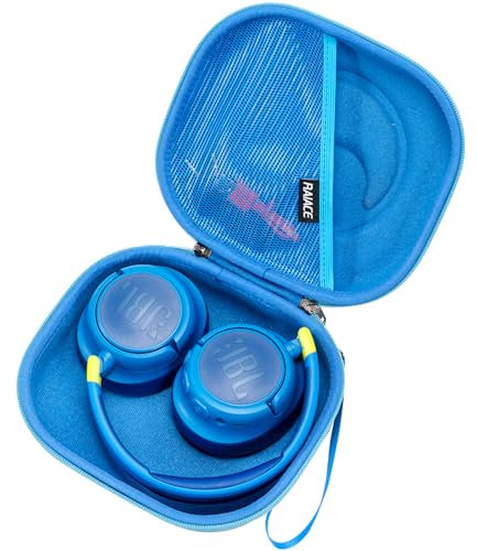RAIACE Funda de Harshell compatible con auriculares JBL JR 460 NC y accesorios, funda protectora de transporte, color azul