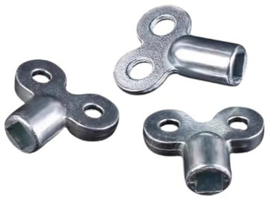 Nohogo 3 x clé de purge de radiateur carrée argentée, outil de purge de radiateur universel, clé de compacte en aluminium pour plusieurs types de radiateurs, outil de chauffage central