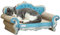 PawHut Katzenkratzbrett 2in1 Karton mit Katzenminze, Blau