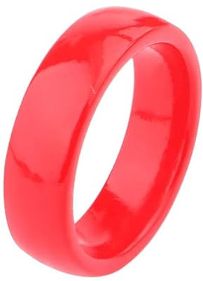 UBBVPKY Personalisierte Verlobungsringe für Paare – Romantischer Glatter Ring Mit Paarringen aus Keramik, Modischer Keramik-Hochzeitsfaserring, Party-Schmuckzubehör, Rot 6