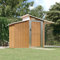 Verderoom Casetta da Giardino in Lamiera, Capanno da Giardino, Casetta Attrezzi Giardino, Capanno per Attrezzi in Acciaio Zincato Marrone 270x130x208,5 cm