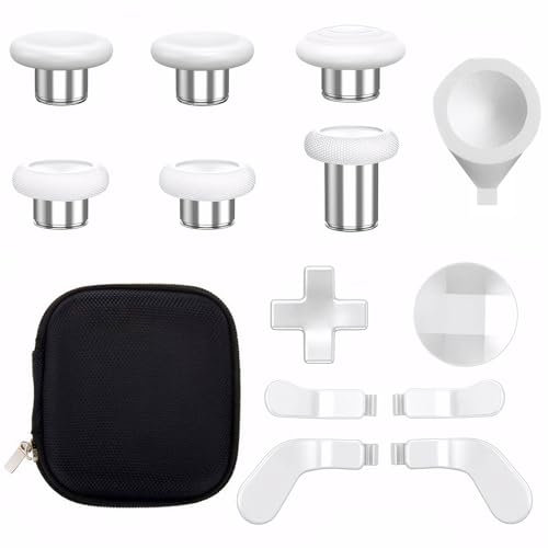 Replacement Thumbsticks for Xbox Elite Series 2 Controller Accessory Kit with 6 Joysticks, 4 Paddles, 2 D-Pads, 1 Adjustment Tool (White)