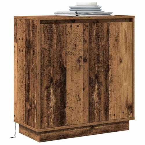 vidaXL LED Sideboard Altholz 71x34,5x75 cm Holzwerkstoff