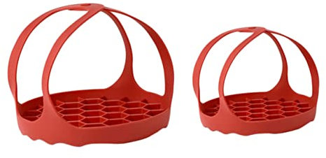 FUNNETOYU Silicone Egg Steamer Rack 8 Inch and 6.5 Inch Set Pressure Cooker Slings Steamed Egg Basket Cooking Accessories for Kitchen Use