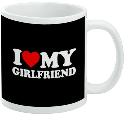 GRAPHICS & MORE I Heart My Girlfriend Ceramic Coffee Mug, Novelty Gift Mugs for Coffee, Tea and Hot Drinks, 11oz, White