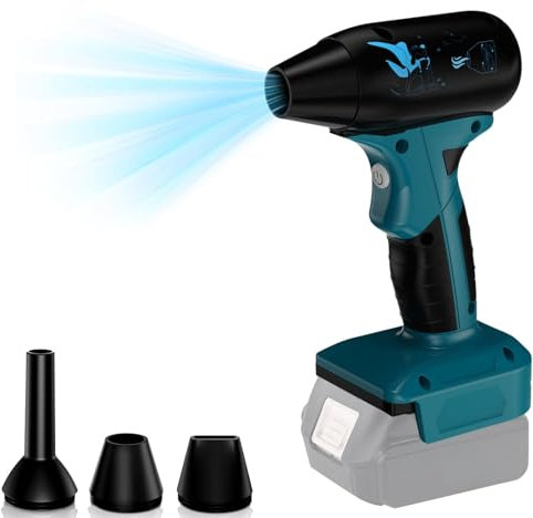 Mini Jet Blower for 18V Battery Powered,Turbo Jet Blower 4 Adjustable Wind Speeds Up to 130000 RPM,Portable Air Duster Cleaner,for Car,Sofa,Keyboards,Workshop,Camping Blower Dryer