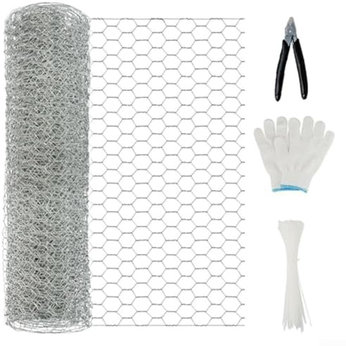 Starkes, verzinktes Drahtgeflecht für Gartenzaun, 35 cm x 5 m, perfekt zur Sicherung von Geflügel und anderen Tieren