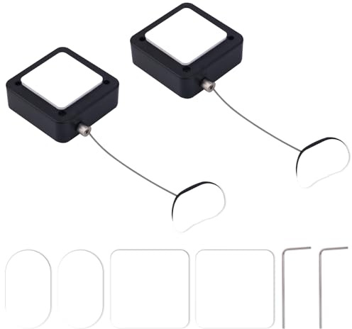 2pcs Retractable Remote Control Tether Locks, 6.7FT Adjustable Anti Theft Leash with Buckle for TV Remotes Game Controller Ideal for Home Office & Showroom Use