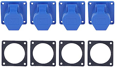 4 Sets Industrial Socket 3 Pin 16A IP44 Concealed Outlet 220‑ for Power