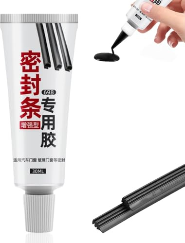 Weatherstrip Glue, Black Silicone Sealant, High Temperature Rubber Glue for Cars Windscreens & Window Sealant, Waterproof Adhesive for Sealing Strips, Flexible & Durable for Long-Lasting Repairs #30ml