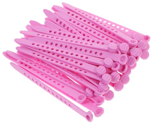 MAGICLULU 50 Stück Dauerwellenwickler aus Pp Rosa für Selbstgemacht Haar Styling mit Tragbarem Heiß und Kaltstab Lockenwickler für Haushalt und Friseurzubehör Zufällige Farbe