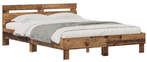 vidaXL Bettrahmen Altholz 140 x 200 cm Holzwerkstoff