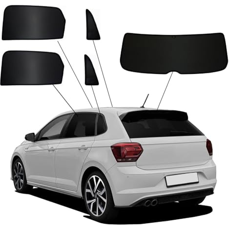 SunClip Sicht- & Sonnenschutz kompatibel mit Volkswagen Polo VI (AW) 5-türer 2017-2021 & FL 2021-, Schwarz | kompatibel mit Volkswagen Polo VI (AW) 5-türer 2017-2021 & FL 2021-