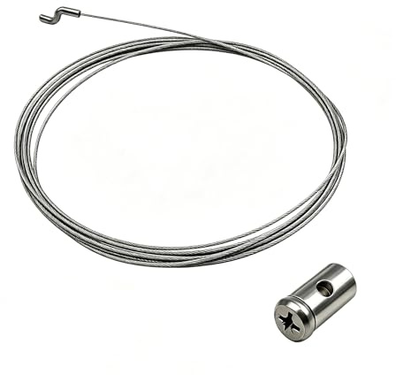 Câble Accélérateur Tondeuse Universel 1,5M Avec Embouts Z/S | Longueur 1,5M, Fil acier résistant, Embouts Z et S inclus, Réparation facile, for tondeuse, motoculteur & débroussailleuse