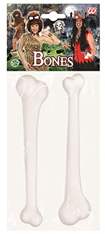 W WIDMANN MILANO Party Fashion 2314M - Knochen Set, 2 Stück, ca. 23 cm, Höhlenmensch, Urzeitmensch, Dekoration, Kostüm, Accessoire, Karneval, Halloween