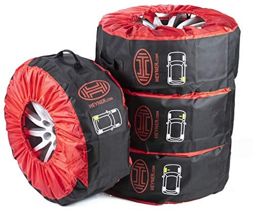 HEYNER Premium 4x Spare Car Wheel Tyre Storage Carry Bags Handles Protective Covers 14''-18'' H735000
