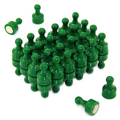 Green Skittle Magnet for Fridge, Office, Whiteboard, Noticeboard, Filing Cabinet - 12mm dia x 21mm tall - Pack of 48