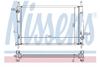 NISSENS Kühler Motorkühlung Kühler Wasserkühler Motorkühler Netzbreite 389mm Netzlänge 617mm Netztiefe 22mm 62104