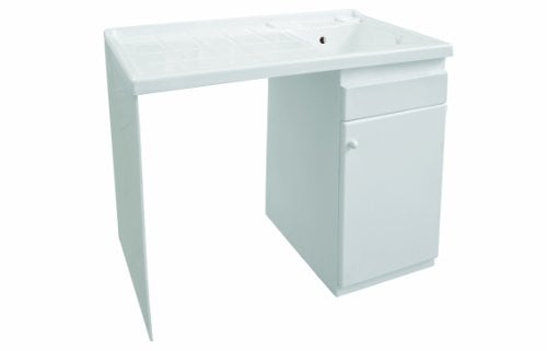 Dianhydro Mobile in Legno con LAVATOIO e COPRILAVATRICE IDEX 60 x 108 x H 90 cm Destro, ingegnerizzato, Bianco, Standard