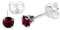 Sterling Silber 3mm Granat Runde Kristall Cubic Zirkonia Ohrstecker