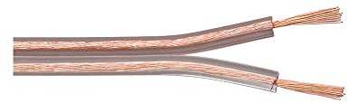 Goobay 67719 - Cable de Altavoces 2 x 0,75mm², Cable de Altavoz, con indicación de polaridad, mejor sonido, Sistema de música, transparente, 10m
