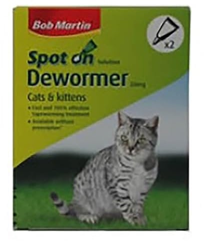 Bob Martin Cat Deworming Treatment Clear Spot On Wormer For Cats And Kittens 2 Pipettes