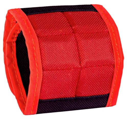 BYKES Magnetic Wristband | Gift for Dad | for Holding Screws, Nails & Tools | Strong Magnetic Large | Portable DIY Magnetic Wristband | Wide Surface Magnets | Heavy-Duty Tool for Handyman | Red/Black