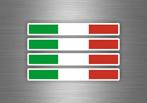 Akachafactory 4X Autocollant Sticker Voiture Moto Italie Italien Drapeau Tuning Auto Italia
