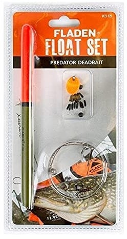 FLADEN Fishing Complete DEAD BAIT FLOAT for PIKE and Accessory Kit Set - Float, 30lb Wire Trace, 50cm Handmade Rig, Size 4 Trebles, Swivel, Stopper and 4mm Rubber Beads- Ideal for Predators [21-125]