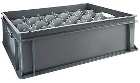 Contacto Einsatz für 40 Gläser, oben, Kunststoff, geeignet für 60 x 40 cm Transportboxen, max. Glasdurchmesser 6,5 cm