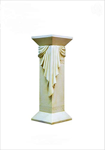 Antikes Wohndesign Griechische Blumensäule Blumenständer Beige