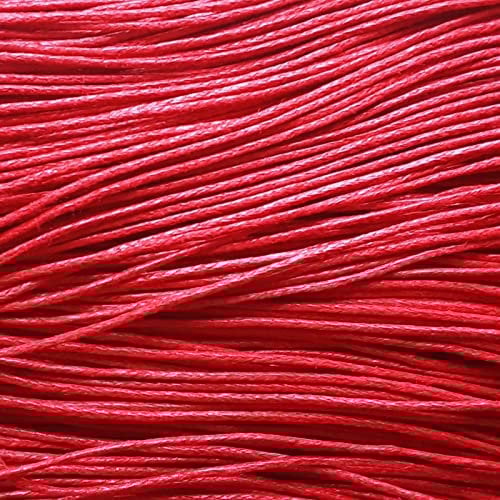 Waxed Cotton Cord 1mm,20m Jewellery Making & Bracelet Necklace Craft (9. RED)