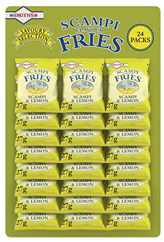 Smiths Savoury Selection Scampi and Lemon Fries, 27g (Sheet of 24 Bags) | Classic Savoury Pub Snack