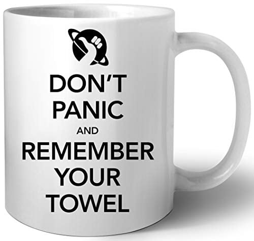 Luxogo Dont Panic And Remember Your Towel Keramik Tassen Mug