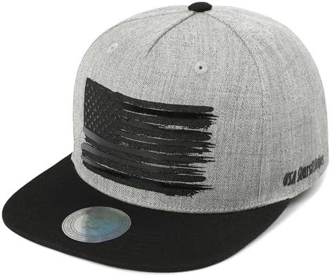 Flipper American Flag Flat Brim Bill Baseball Cap Snapback Hat for Men Women