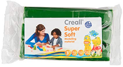 Creall Supersoft Knetmasse Grün, 500g Nachfüllpackung | Superweiche, dauerhafte Modelliermasse | Auf Wachsbasis, trocknet nicht aus | Für Kinder & Erwachsene | Made in Holland