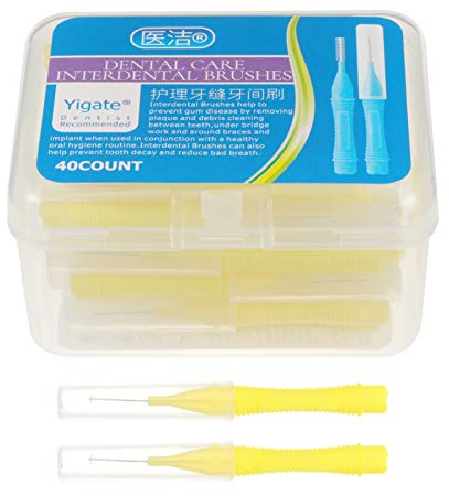 Healifty Interdentalbürsten, Zahnseide, Gelb, 0,4 mm, 40 Stück