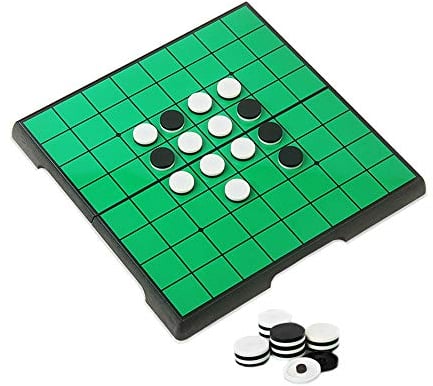 KOKOSUN Reversi Board Game Mini Set -7.9” With Magnetic Folding Board Age 6+, Family Fun Game Toys for Kids/Adults