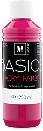 Malverk Basics® - je 250ml hochwertige Acrylfarbe | Malfarbe | Made in France | auch geeignet für Acryl Pouring | schnell trocknend | wasserfest und lichtecht | auf Wasserbasis | Pink