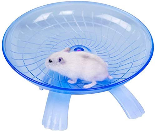 Hamster Flying Saucer Exercise Wheel Toys Silence Quite Spinner for Gerbil Rat Chinchillas Guinea Pig Squirrel Small Animal, Blue