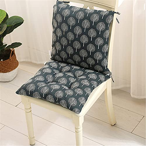 SWECOMZE 1 Satz Stuhlkissen mit Rückenteil Sitz, Rückenkissen mit Bänder, Niedriglehner Auflage Polsterauflage Gartenstuhl (40 x 40 cm,Style T)