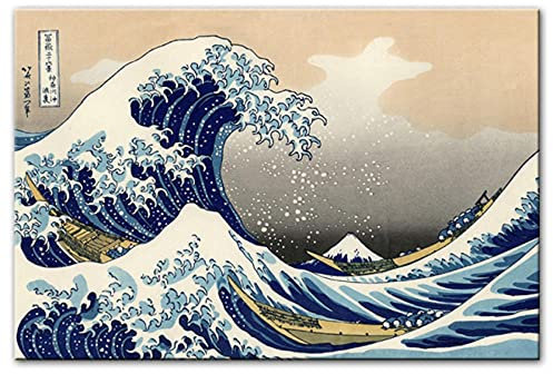 ZHXXFD Peinture Numero Adulte Enfant avec Cadre La Grande Vague Au Large De Kanagawa Peinture par Numero Paysage Animaux Acrylique Toile DIY Paint by Numbers Kit 40X50CM(A10)