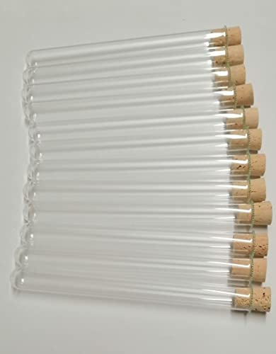 12 Reagenzgläser 160x16 mm mit Bördelrand und Korken